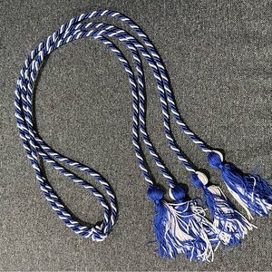 Blue and White graduation honor cords